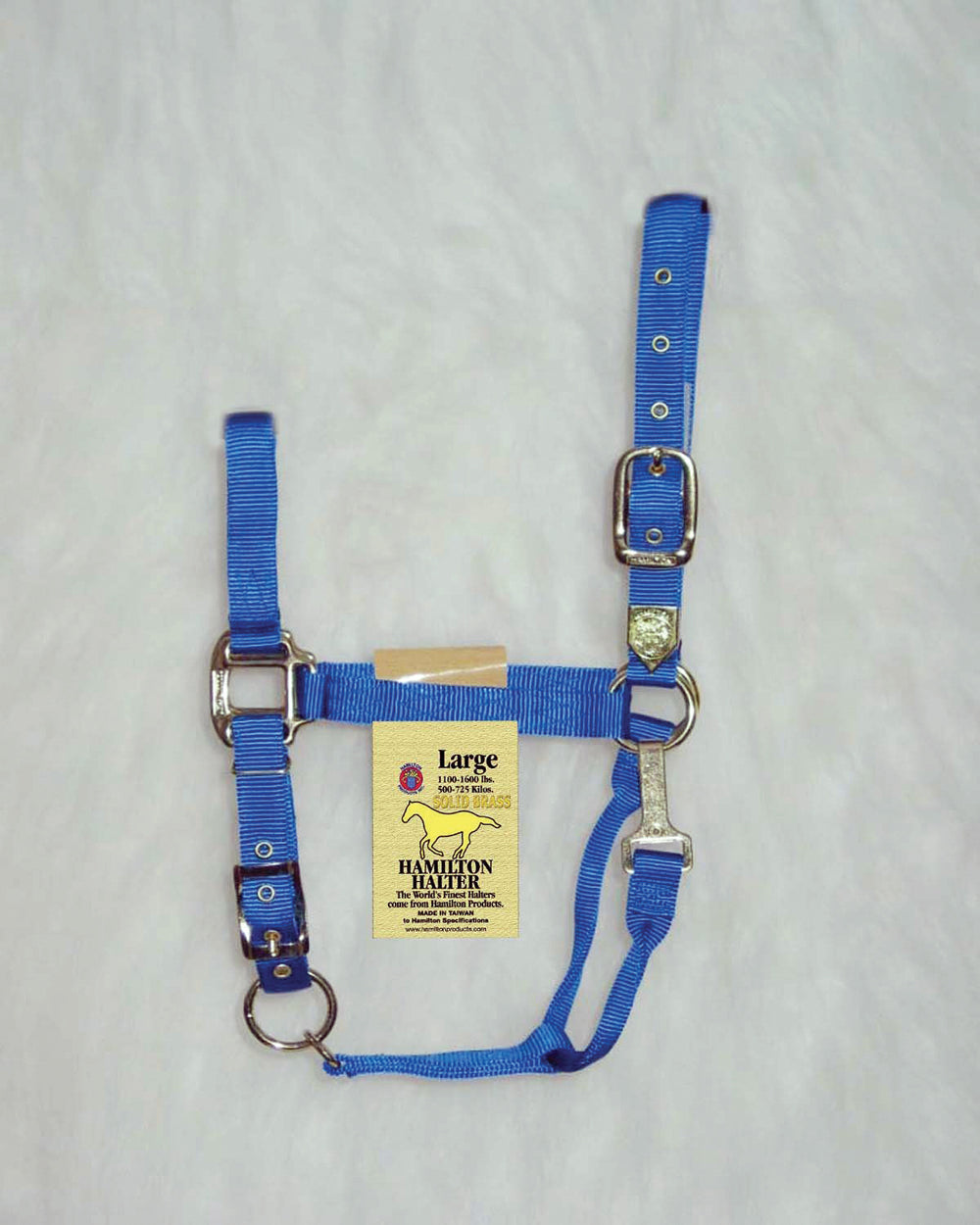 Hamilton Halter Company-Adjustable Chin Horse Halter With Snap- Red Yearling