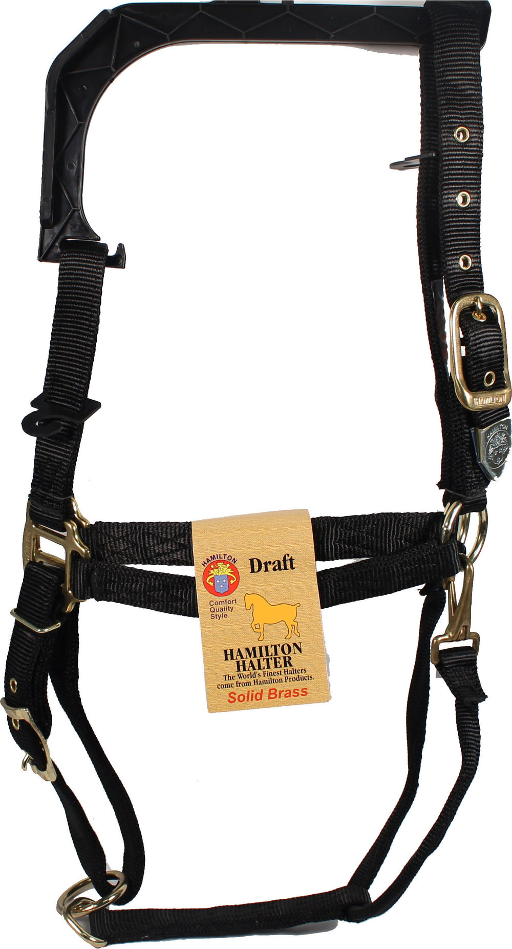 Hamilton Halter Company-Adjustable Chin Horse Halter With Snap- Red Yearling